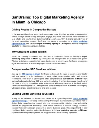 SanBrains Top Digital Marketing Agency in Miami And Chicago.docx  Google Docs