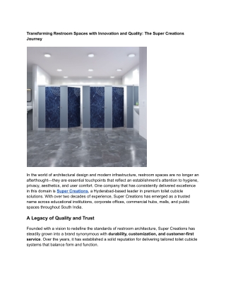 transforming restroom spaces with innovation