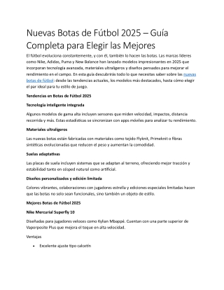 Nuevas Botas de Fútbol 2025