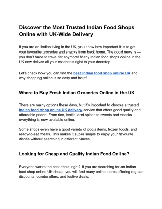 Best Indian Food Shop Online UK Delivery | Budget Mart Specials