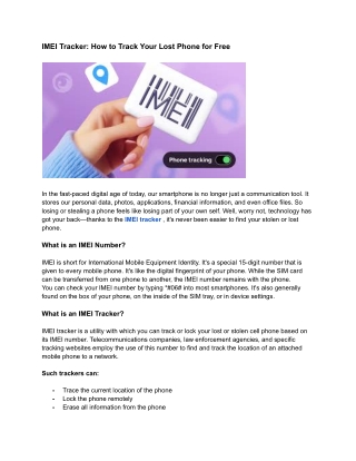 IMEI Tracker: How to Track Your Lost Phone for Free