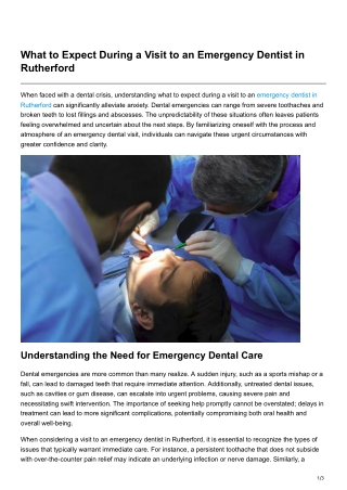 What to Expect During a Visit to an Emergency Dentist in Rutherford