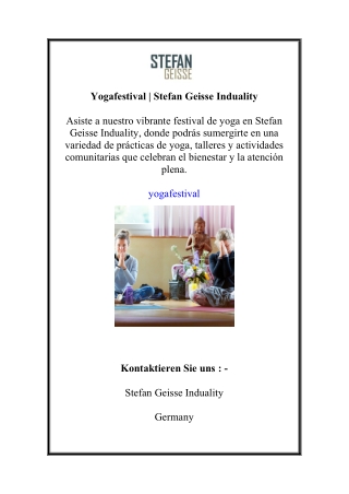 Yogafestival | Stefan Geisse Induality