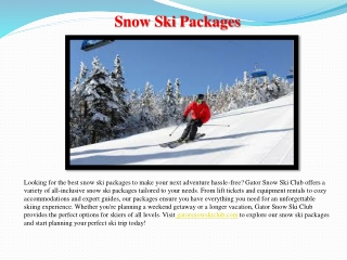 Snow Ski Packages