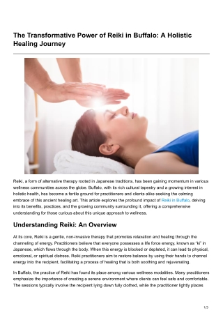 the transformative power of reiki in buffalo