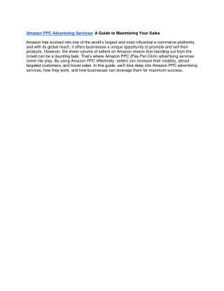 amazon ppc advertising services