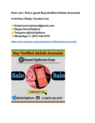 How can i find a good Buy,Verified Airbnb Accounts