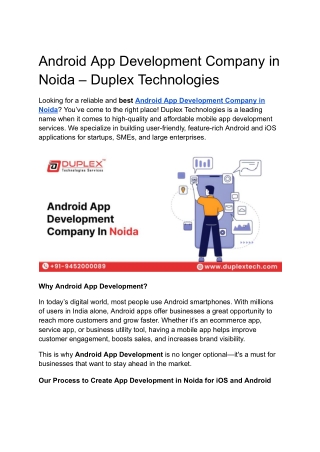 Android App Development Company in Noida