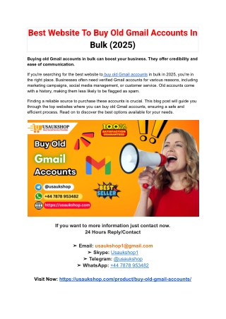 Best Website To Buy Old Gmail Accounts In Bulk (2025)