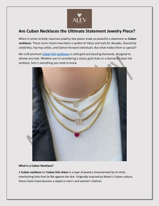 Are Cuban Necklaces the Ultimate Statement Jewelry Piece