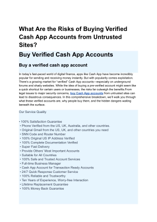 what are the risks of buying verified cash