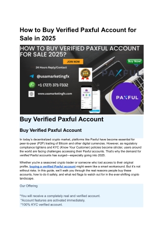 How to buy a fully verified Paxful account in 2025?