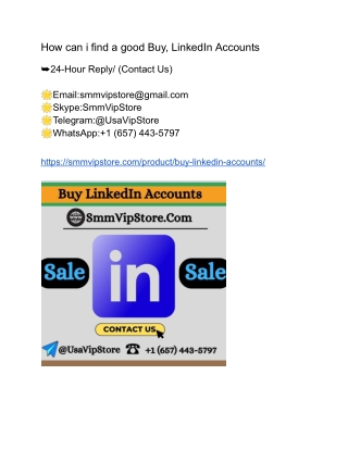 how can i find a good buy linkedin accounts