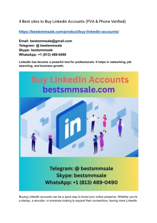 4 Best sites to Buy Linkedin Accounts (PVA & Phone Verified)