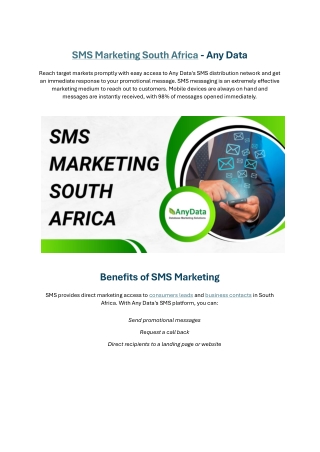 SMS Marketing South Africa - Any Data