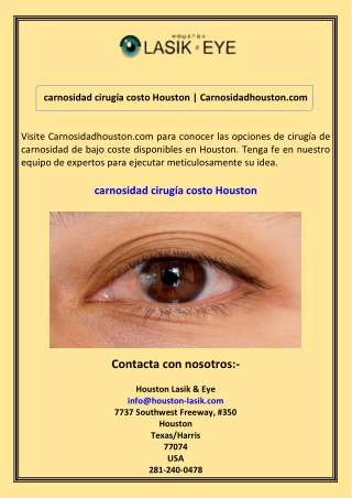 carnosidad cirugía costo Houston Carnosidadhouston.com
