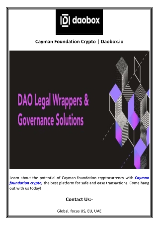 Cayman Foundation Crypto  Daobox.io