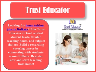 Start Home Tuition Jobs in Kolkata with Trust Educator Today