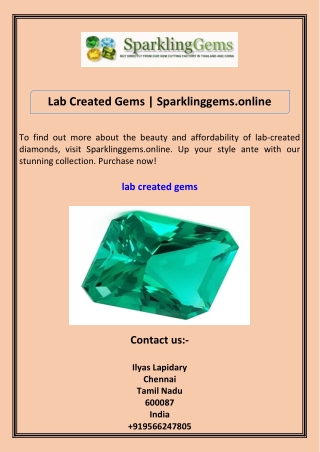 Lab Created Gems Sparklinggems.online