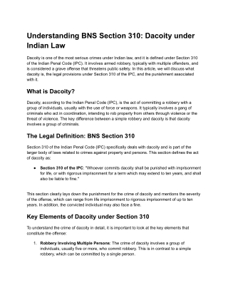 Understanding BNS Section 310_ Dacoity under Indian Law