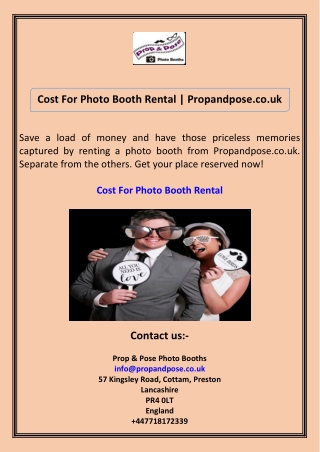 Cost For Photo Booth Rental Propandpose.co.uk