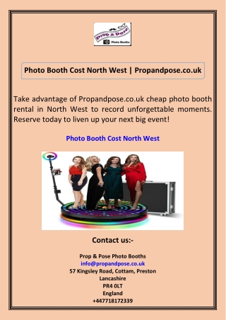 Photo Booth Cost North West Propandpose.co.uk