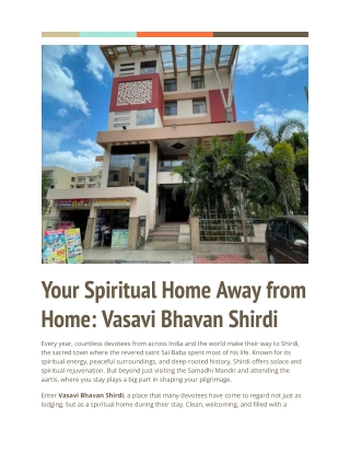 your spiritual home away from home vasavi bhavan
