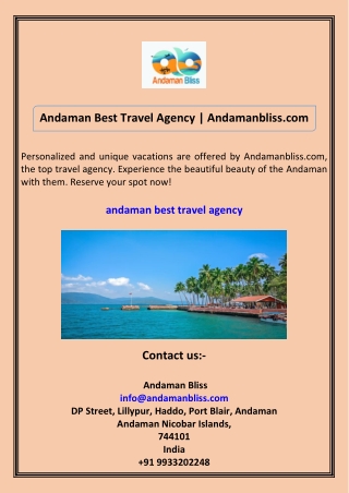 Andaman Best Travel Agency Andamanbliss.com
