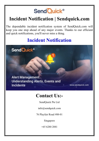 incident notification sendquick com