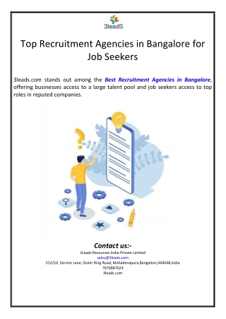 Top Recruitment Agencies in Bangalore for Job Seekers