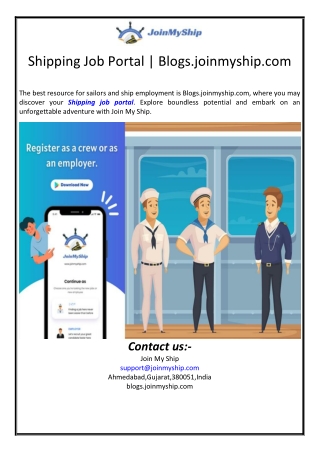 Shipping Job Portal | Blogs.joinmyship.com