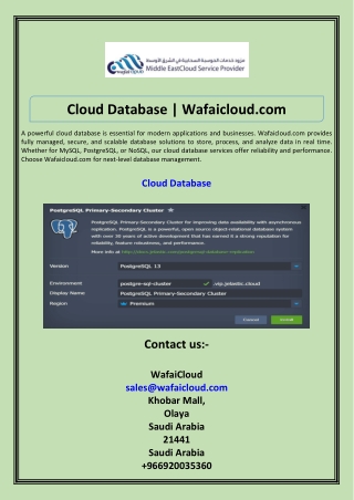Cloud Database Wafaicloud.com