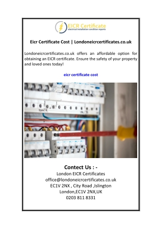eicr certificate cost londoneicrcertificates co uk