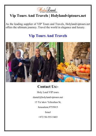 Vip Tours And Travels | Holylandviptours.net