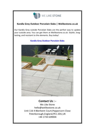 Kandla Grey Outdoor Porcelain Slabs  Welikestone.co.uk