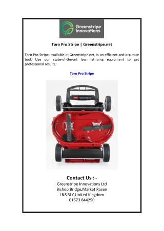 Toro Pro Stripe Greenstripe.net