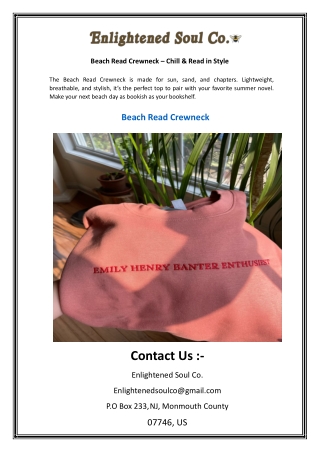 beach read crewneck chill read in style