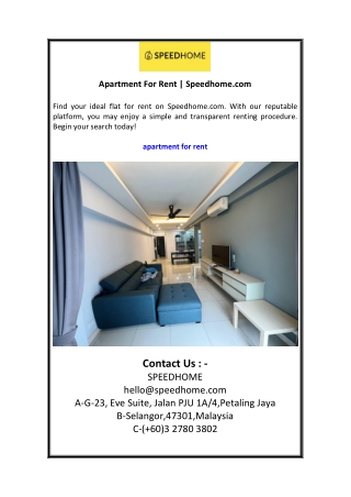 apartment for rent speedhome com
