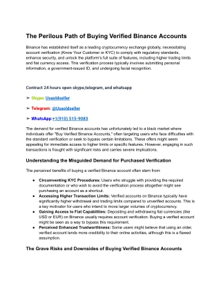 How to buy verified fully KYC Binance accounts