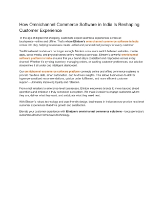 How Omnichannel Commerce Software in India Is Reshaping Customer Experience