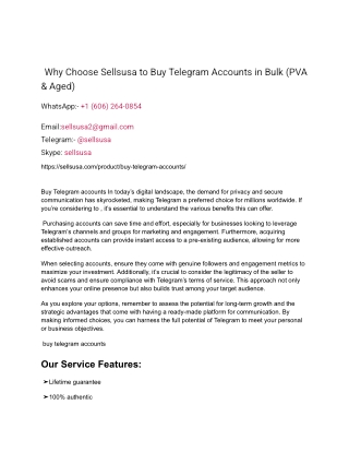 Why Choose Sellsusa to Buy Telegram Accounts in Bulk (PVA & Aged) (1)