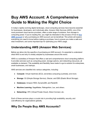 Buy AWS Account_ A Comprehensive Guide to Making the Right Choice