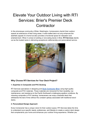 Elevate Your Outdoor Living with RTI Services_ Brier's Premier Deck Contractor