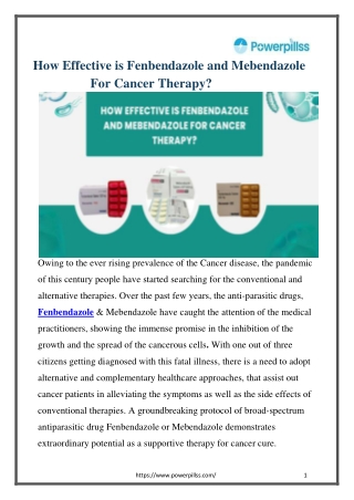 How Effective is Fenbendazole and Mebendazole for Cancer Therapy