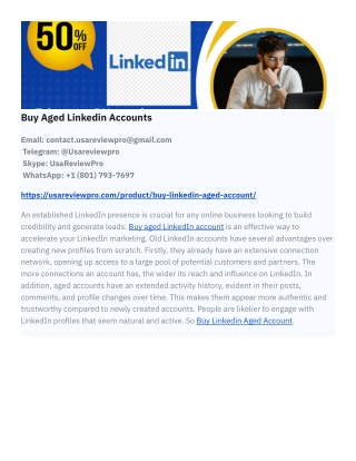 100% USA,UK IP How Marketers Use Aged LinkedIn Accounts in 2025