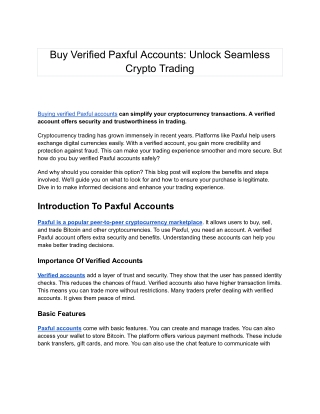 Buy Verified Paxful Accounts Unlock Seamless