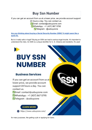 Buy Ssn Number
