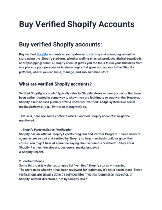 Shopify Account