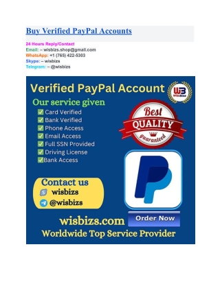Buy Verified PayPal Accounts