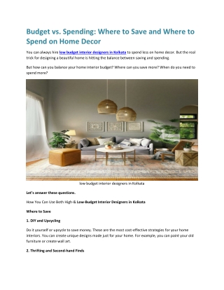 Budget vs. Spending Where to Save and Where to Spend on Home Decor